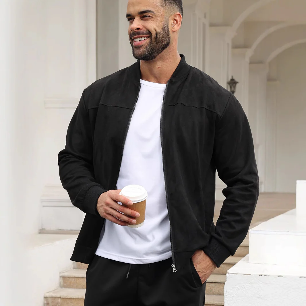 Suede lightweight sportswear jacket